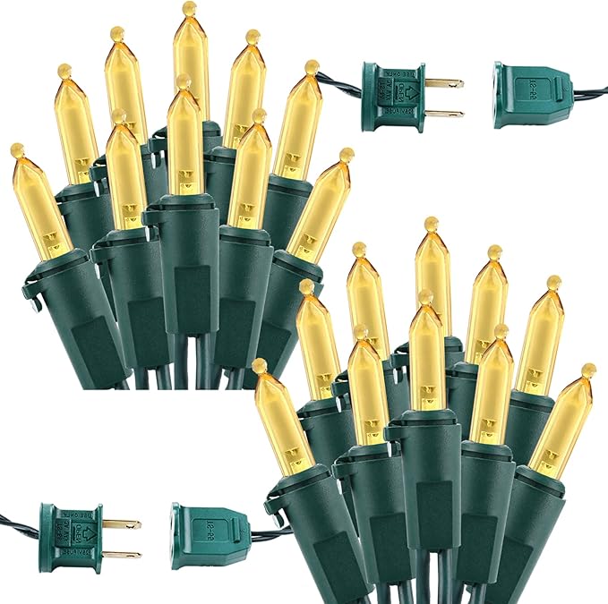 Brizled Christmas Lights Warm White, 2 Pack 33ft 100 LED Christmas String Lights, 120V UL Certified Connectable Xmas Tree Lighting Mini Xmas Light Set for Holiday Tree Home Party Indoor Outdoor Decor-CubbioJoy