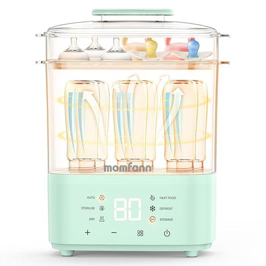 Bottle Sterilizer and Dryer, All-in-One Electric Steam Sterilizer Bottle Sanitizer for Baby Bottles, Pump Parts Accessories Newborn Essential (Green)-CubbioJoy
