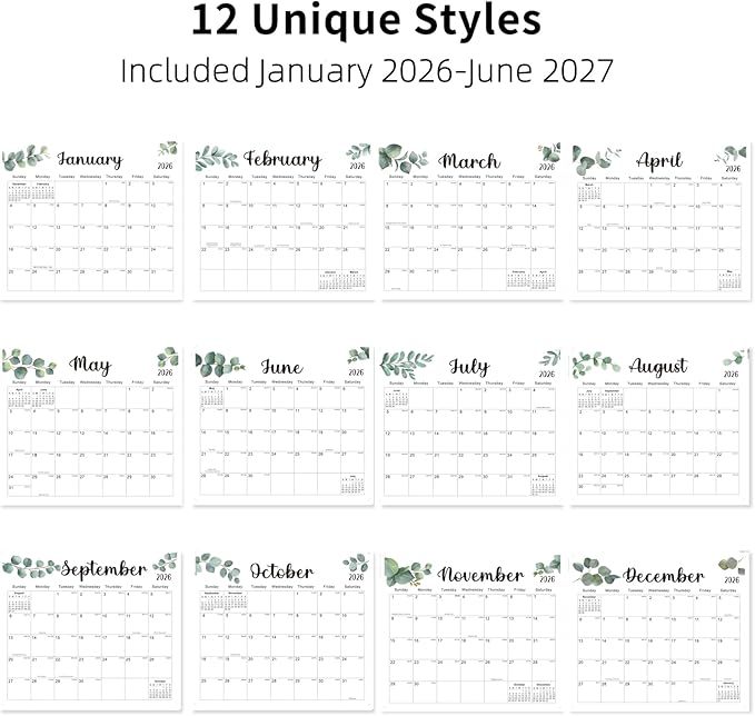 2026 Magnetic Fridge Calendar 18 Monthly Magnetic Calendar for Refrigerator 2026 Wall Calendar Planner Runs from January 2026 Until June 2027 Easy Organizing Markers Tearable (Nature)-CubbioJoy