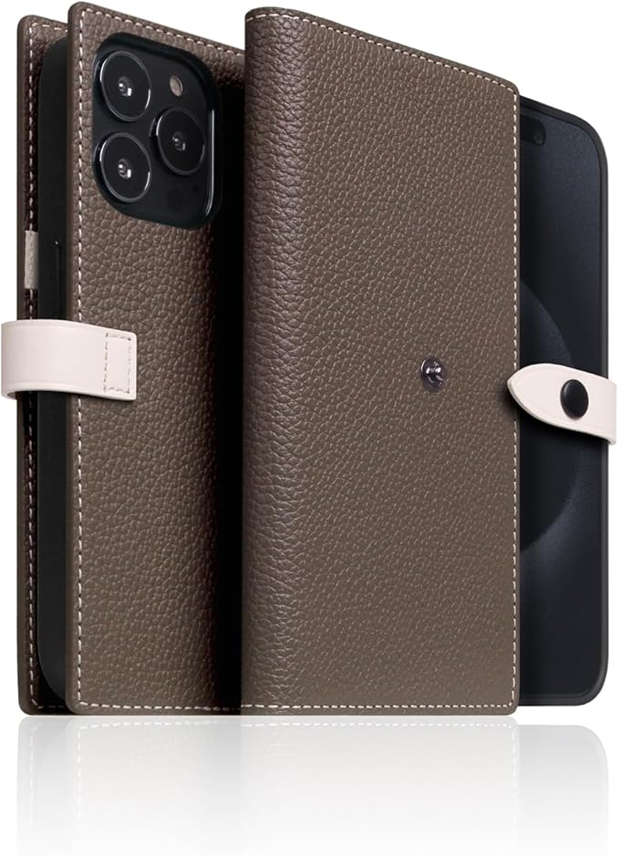 D8 Edition Full Grain Leather Wallet Case for iPhone 15 Pro Max - [2-in-1] Handcrafted Detachable Diary Style with Magnetic MagSafe Back Cover and Snap Closure, Gift Box Included (Etoffe Cream)-CubbioJoy