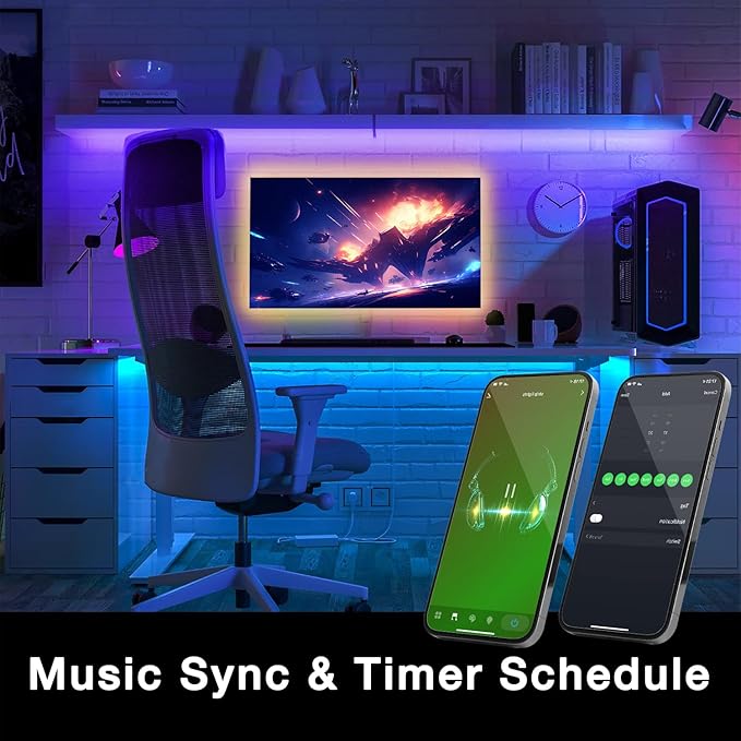 DAYBETTER Smart WiFi Led Lights 100ft, Tuya App Controlled Led Strip Lights, Work with Alexa and Google Assistant, Timer Schedule, Color Changing Led Lights for Bedroom Party Kitchen-CubbioJoy