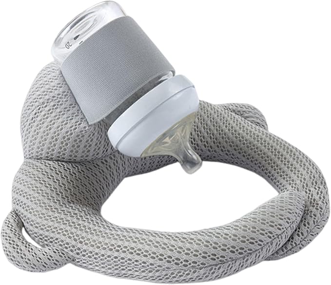 Bottle Holder Pillow, Plush Feeding Support Pad - Relieve Hand & Wrist Soreness, Adjustable Nursing Pillow, Grey-CubbioJoy