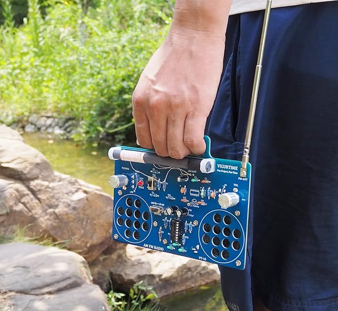 AM/FM Radio Kit | Soldering Project DIY Kit for Practicing Teaching Electronics | Stereo | Great STEM Project and Gift | Upgraded Version VT-16-CubbioJoy