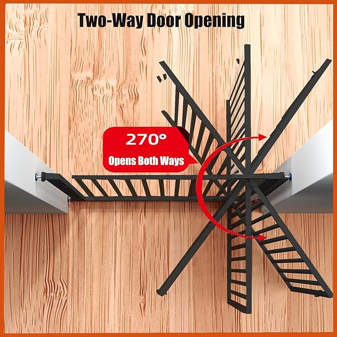 55.1 Inch Tall Baby Gate Auto Close Dog Gate Adjustable 29.92" - 43" Wide Pressure Mounted Walk Through Swing Pet Gate for Doorways (Black, 29.92" - 43")-CubbioJoy