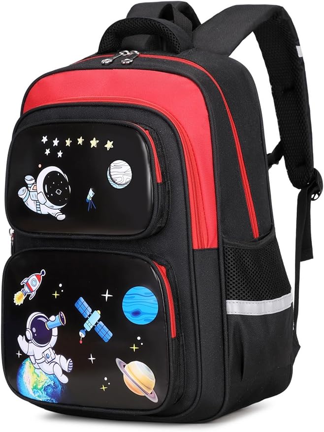 Cartoon Backpack for Boys, 17 Inch Kids Space Backpack for Children Teens Waterproof School Travel Backpacks-CubbioJoy