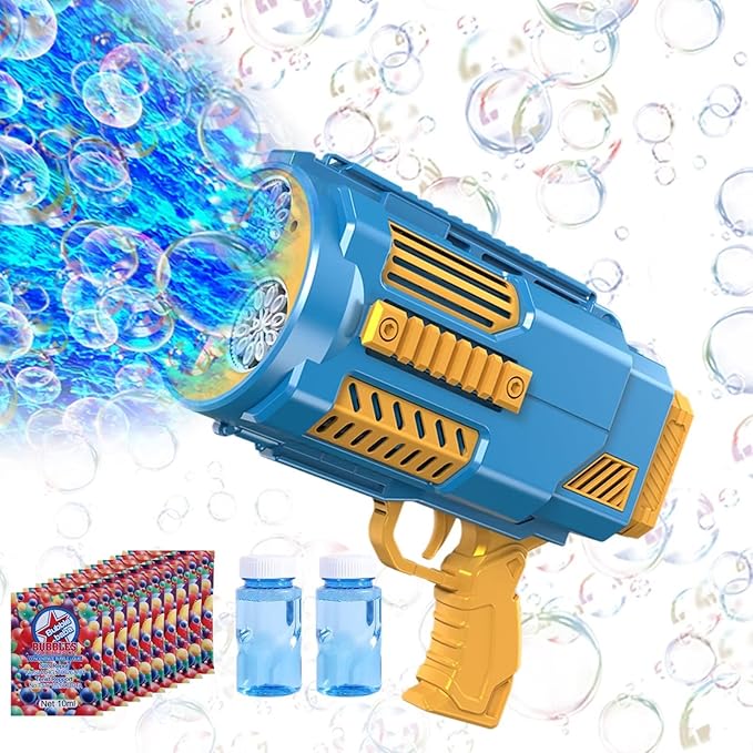 Bubble Machine Automatic Bubble Gun with Bubble Refill Solution, Bubbles Kids Toys for Girls Boys 3 4 5 6 7 8 9 10 11 12 Years Old, Summer Fun Outdoor Toy Birthday Party Halloween Favors(No Dip)-CubbioJoy