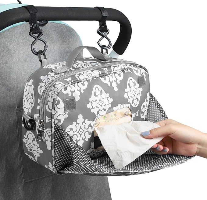 Accmor Stroller Organizer, Universal Stroller Organizer with Insulated Cup Holder Pocket, Dual Purpose Large Capacity Stroller Bag Caddy, Stroller Accessories Fits for Uppababy, Doona, Nuna Strollers-CubbioJoy