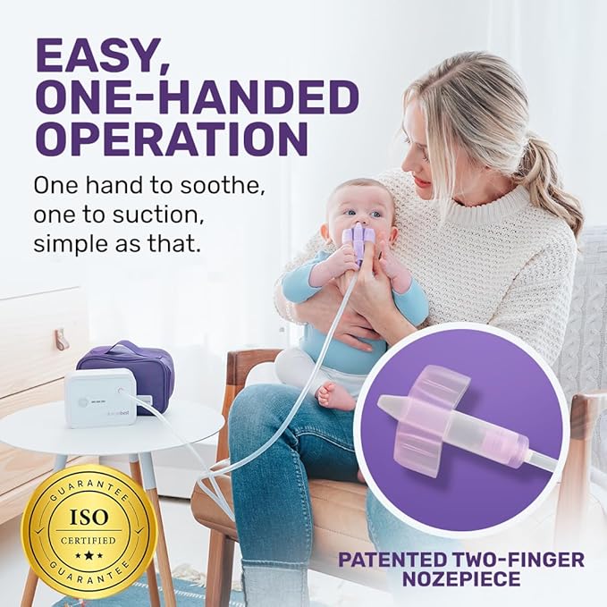 Dr. Noze Best - NozeBot | Electric Baby Nasal Aspirator | Hospital Grade Suction | Nose Sucker and Nasal Vacuum | Safe for Infants and Toddlers (Mild to Severe Congestion - The Original NozeBot)-CubbioJoy