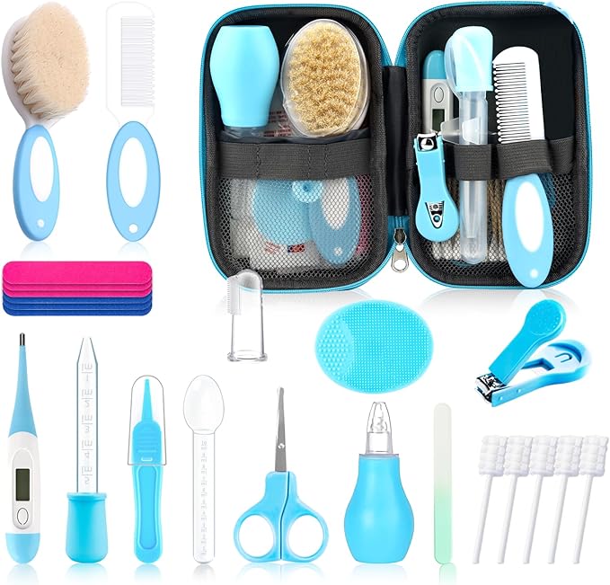 Baby Healthcare and Grooming Kit for Newborn Kids, 24PCS Upgraded Safety Baby Care Kit, Newborn Nursery Health Care Set, Baby Care Products-CubbioJoy