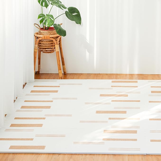 Baby Play Mats for Floor - Sol (4x6ft) - Premium EVA Foam Play Mat for Babies & Toddlers - Perfect for Tummy Time, Crawling, Playroom - Stylish & Comfortable Kids Play Mat-CubbioJoy