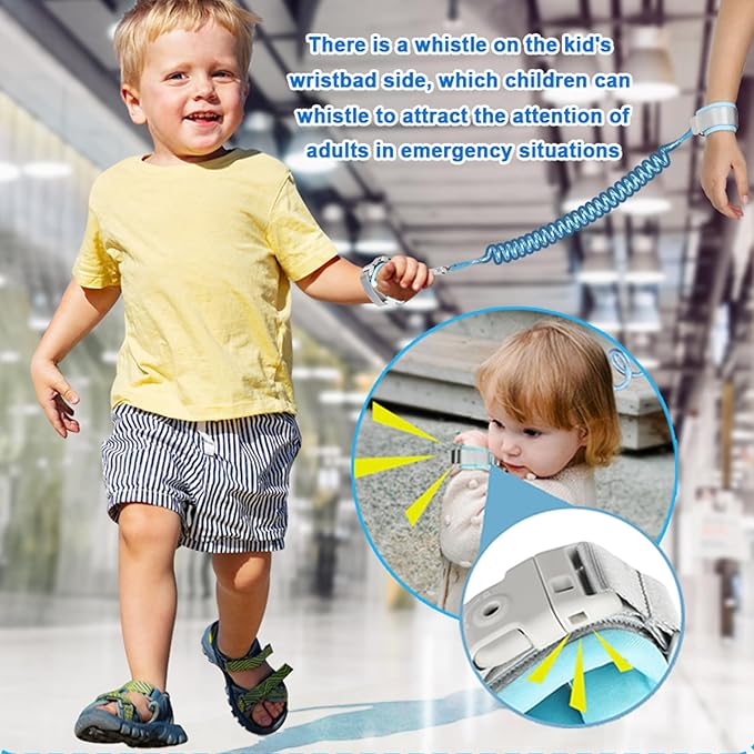 Accmor Reflective Toddler Belt Leash, 2 in1 Anti Lost Wrist Link for Baby, kid Anti Lost Waist Band Child Leash with Lock for Boys Girls, Child Walking Harness Wristband Rope Tether for Outdoor Travel-CubbioJoy
