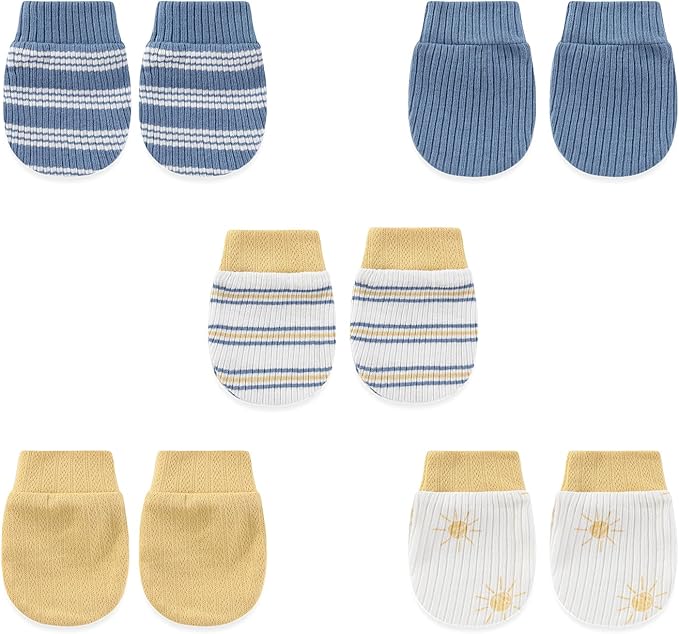 5 Pairs Baby Not Scratch Mittens 0-6 Months New Born Boy Girl Gloves Cute Infant Accessories-CubbioJoy