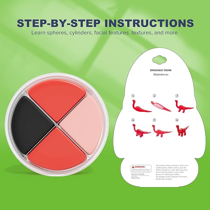 Air Dry Clay Kit - Dinosaur Theme, Modeling Clay for Kids, DIY Model Magic with Sculpting Tools and Tutorials, 12 Boxes Molding Clays, Ultra Light, Soft & Non-Toxic, Arts and Crafts Gift for Kids-CubbioJoy