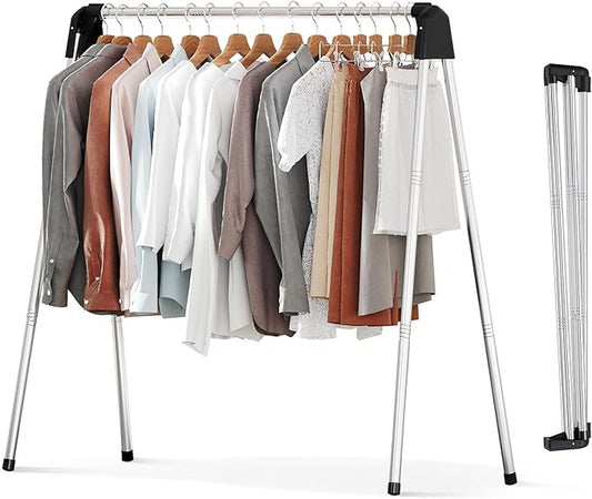 APEXCHASER Clothes Drying Rack Foldable, Stainless Steel Laundry Drying Rack Collapsible, Clothes Hanger for Sweater Baby Clothes Towel for Indoor & Outdoor, Portable Clothes Airer for Travel-CubbioJoy