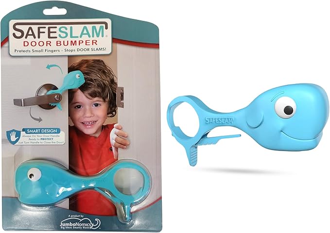 Baby Proofing Door Stopper, Door Pinch Guards Protect Child Fingers & PET Tails. Baby Safety Finger Protectors Prevent Pinch Injuries – Kids and Adults Love Whale Pinch Guard (Blue)-CubbioJoy