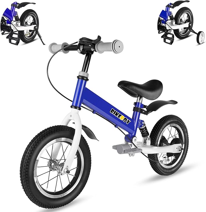 Balance Bike 2 in 1,The Dual Use of a Kids Balance Bike and Kids Bike,12 14 Inches for 2-6 Years Old,with Shock Absorbers, Fenders, Pedals, Auxiliary Wheels-CubbioJoy