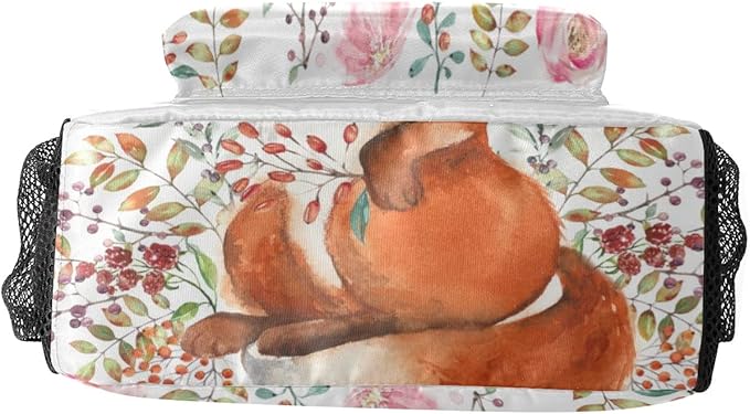 Cute Fox Little Bird Custom Kids Backpack 16.5 Inch for Boy Girl, Personalized Waterproof Child School Travel Bag with Name Option5-CubbioJoy