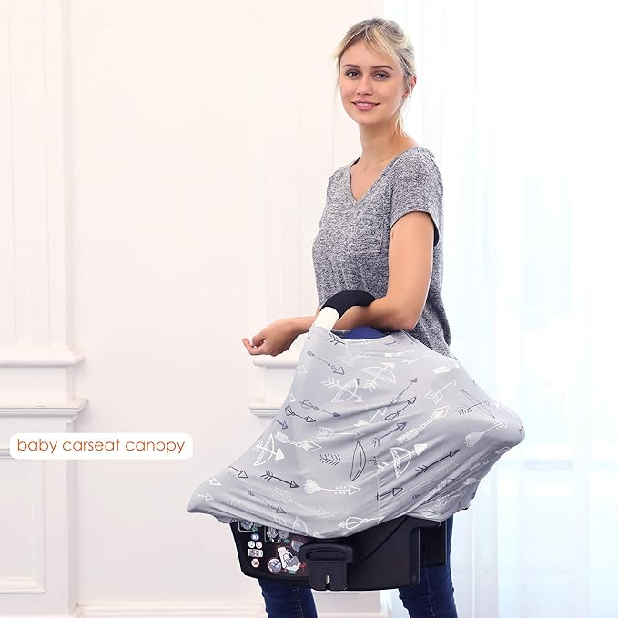 Breastfeeding Cover Carseat Canopy - Multi Use Car Seat Covers for Babies, Infant Stroller Cover, Baby Shower Gifts for Boys and Girls-CubbioJoy