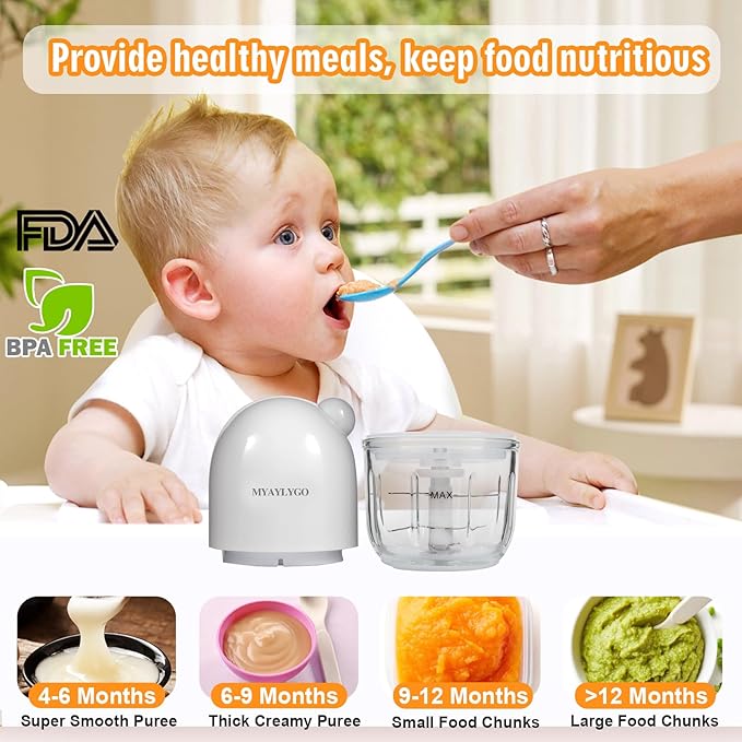 Baby Food Blender & Food Maker, Baby Blender, Food Puree Machine, Baby Food Grinder For Fresh Fruit, Veggies & Meat, Easy To Use & Easy To Clean Baby Feeding Essentials, Shower Gifts-CubbioJoy