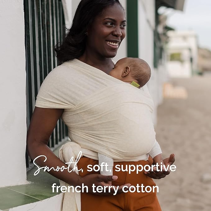 Boba Baby Wrap Carrier – Original Baby Sling Carrier for Newborns (7–35 lbs), Soft, Secure, Hands-Free & Ergonomic, Ideal for Comfortable Bonding, New Parents (Serenity Oat Meadow)-CubbioJoy