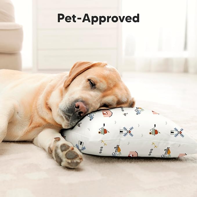 KeaBabies Toddler Pillow with Pillowcase, Jumbo 14X20 - Soft Organic Cotton Toddler Pillows for Sleeping - Machine Washable - Perfect for Travel, Toddler Bed Set (Grasslands)-CubbioJoy