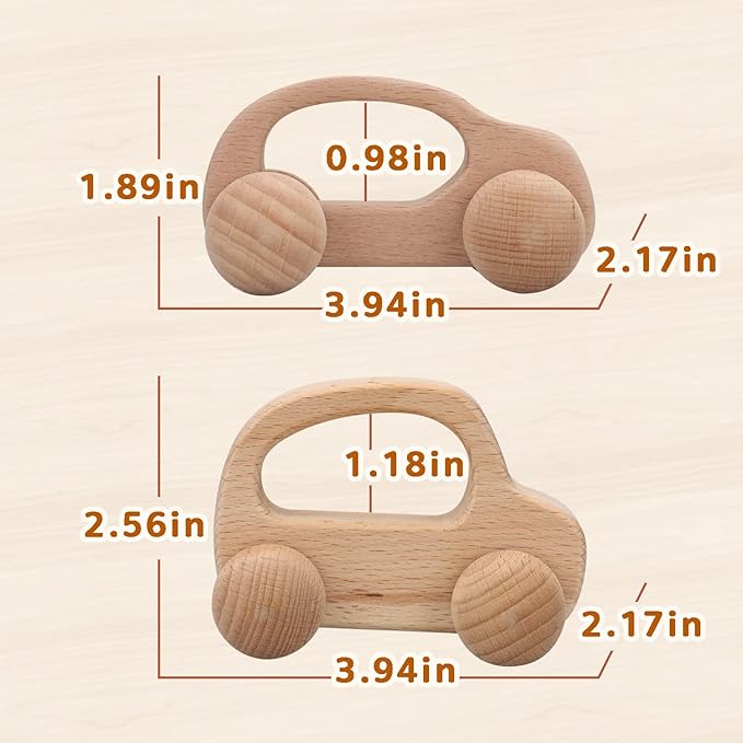 TOY Life Wooden Toys Cars, Montessori Toys for Babies 0-6-12 Months, Rattle Cars for Toddlers 1-3, Wooden Baby Toys Gift 1 Year Old, Baby Boy Girl Nursery Decor, 1 Year Old Boy Birthday Gift-CubbioJoy