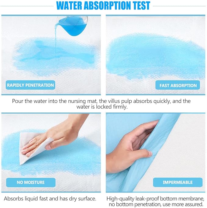 Disposable Changing Pad Pack of 50 Baby Incontinence Pad Diaper Changing Pads UnderPads Ultra Soft Super Absorbent Waterproof Mat 13 x18 in-CubbioJoy