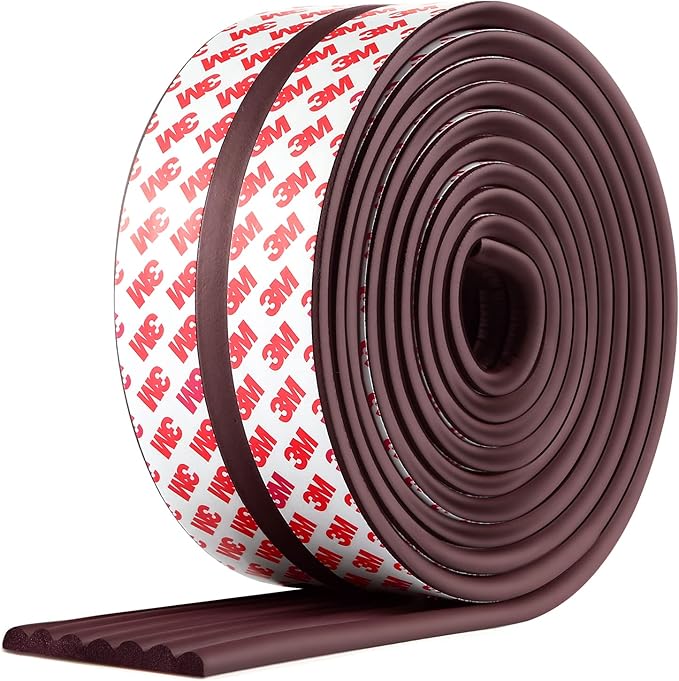 Baby Proofing Edge Corner Protector, 16.4 ft Edge Guards Padding with 3M Adhesive, Extra-Wide Soft Rubber Foam Padding, Furniture,Sharp Edge Safety Corner Edge Bumper Guard-Brown-CubbioJoy