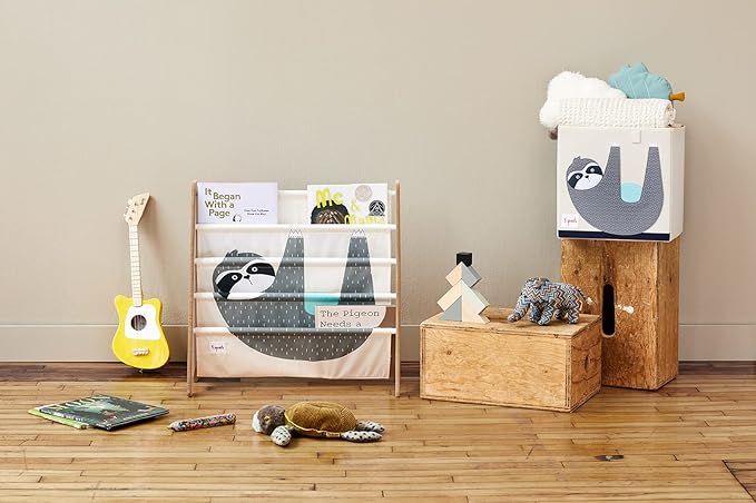 3 Sprouts Toy Storage Organizer: Toy Box Cube Organizer for Playroom, Nursery - Foldable Storage Bin - Sloth-CubbioJoy
