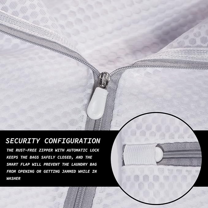 4Pcs Durable Honeycomb Mesh Laundry Bags for Delicates Reusable Wash Bag(1XX-Large 24 x 24 Inches,1X-Large 20 x 24 Inches,1 Large 16 x 20 Inches, 1 Medium 12 x 16 Inches)-CubbioJoy