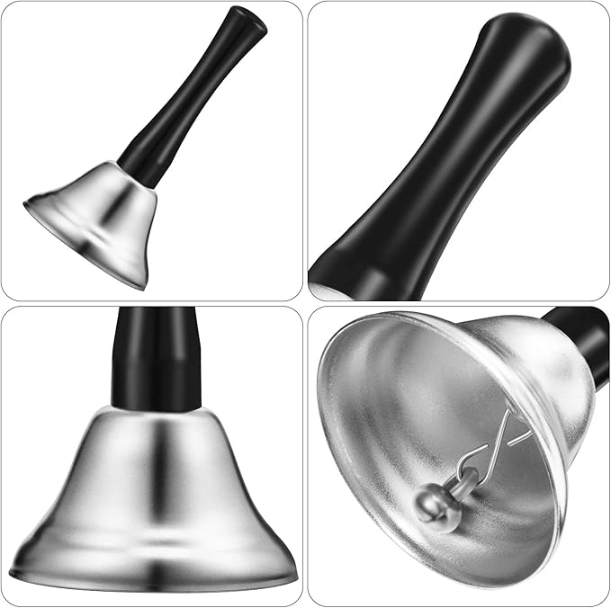 Boao 12 Pieces Metal Hand Bells Music Service Hand Bells Musical Instruments Percussion for Christmas Party Supplies(Silver)-CubbioJoy