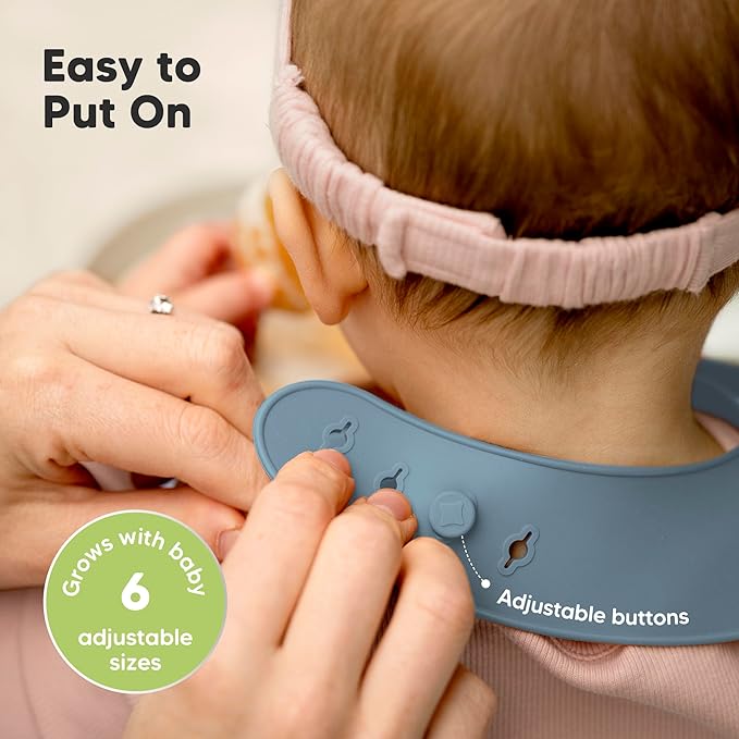 KeaBabies 2-Pack Silicone Baby Bibs for Eating - Sturdy Food-Grade Silicone Bibs for Babies Girl, Boy, Large Food Catcher, Clean & Put On Easily, Waterproof Toddler Feeding Essentials (Ocean)-CubbioJoy