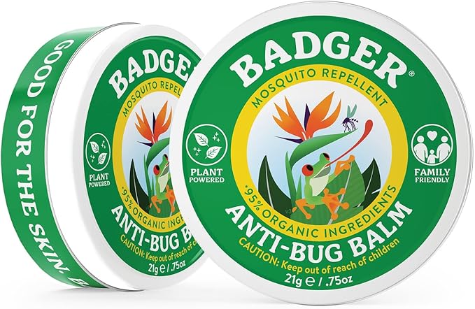 Badger Bug Repellent Tin, Organic Deet-Free Mosquito Repellent with Citronella, Family Friendly Pleasant Smelling Insect Repellent, Easy to Use Travel Size, .75 oz Tin-CubbioJoy