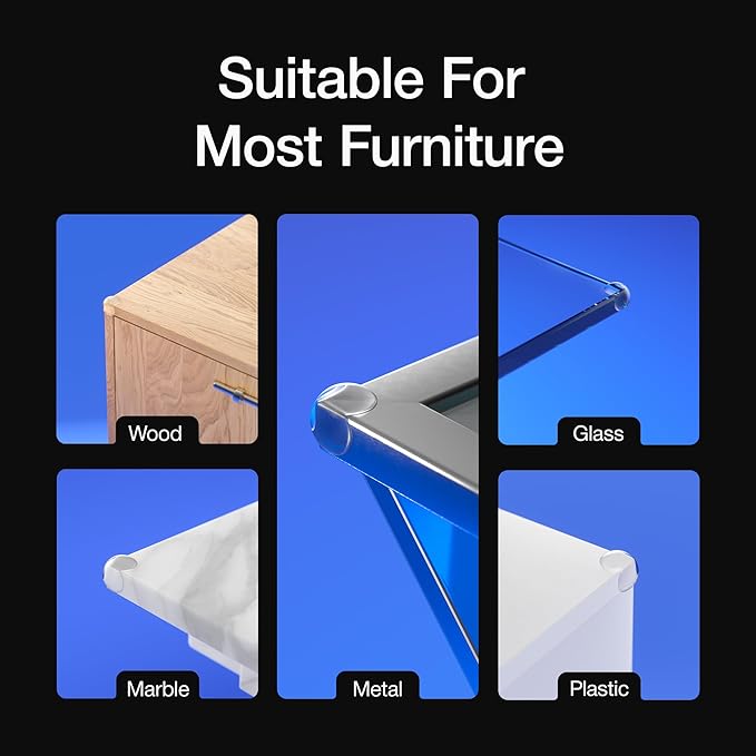 Corner Protectors Guards - Furniture Corner Guard & Edge Safety Bumpers - Baby Proof Bumper & Cushion to Cover Sharp Furniture & Table Edges - Clear and Transparent - (12 Pack)-CubbioJoy