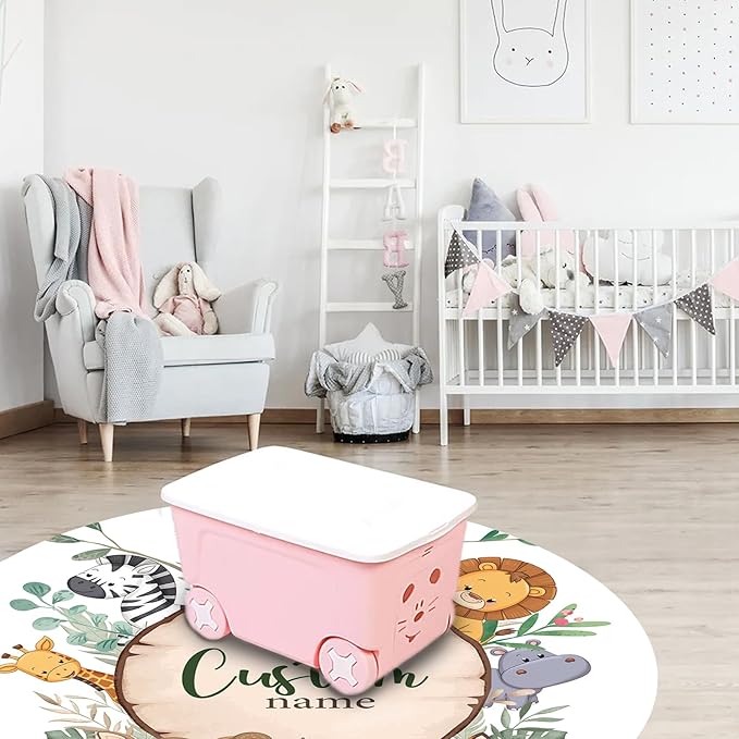 Custom Nursery Crib Bedding Set: Personalized Name 4 Piece Animal Theme Baby Crib Sets for Boys Girls - Toddler Double Layer Blanket Set, Comfortable Crib Bed Sheets for Baby Toddlers-CubbioJoy