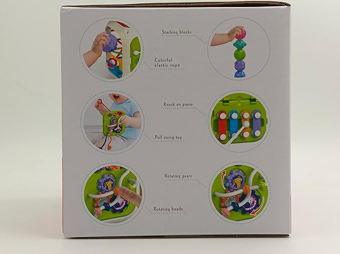 AiTuiTui Multifunction Baby Sensory Activity Cube Toys for 12 18 Months, Shape Sorter Early Learning Educational Interactive Toys for Toddlers 1 2 Year Old Boy Girl, 1st Birthday Gifts-CubbioJoy