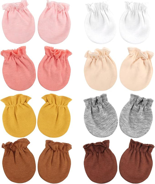 BQUBO Newborn Infant Toddler Mittens No Scratch Cotton Elastic Wrist Gloves Hypoallergenic for 0-6 Months Baby Boys Girls-CubbioJoy