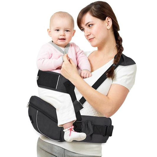 Baby Hip Seat Carrier, Ergonomic Waist Stool for Child Infant with Adjustable Strap Pocket Soft Base, Baby Hip Carrier for Newborns & Toddlers-CubbioJoy