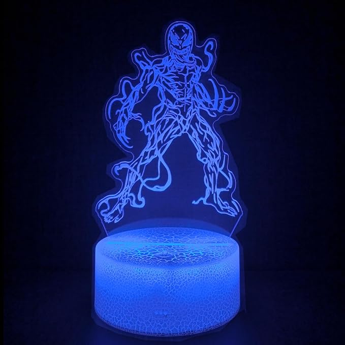 3D Alien Night Light, Super Hero Illusion Table Lamp with 16 Colors Remote Control Touch Lamp LED USB Night Light Desk Lamps Room Decorations Home Decor Holiday Gifts Birthday Gifts-CubbioJoy