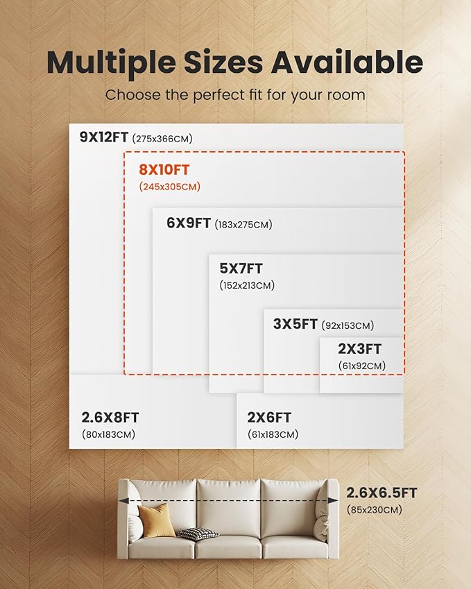 Amada 8x10 Area Rug, Modern Abstract Living Room Rug with Non-Slip Backing & Short Pile, Large Washable Rug with Abstract Pattern for Living Room, Bedroom and Dinning Room, Brown-CubbioJoy