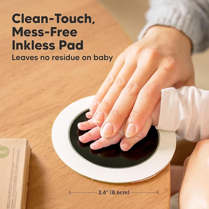 2-Pack Round Inkless Baby Hand and Footprint Kit - Mess Free Ink Pad for Newborn Keepsake, Dog Nose & Paw Print Kit, Clean Touch Ink Pad for Baby Hand & Footprints,Ideal New Mom Gifts (Jet Black)-CubbioJoy