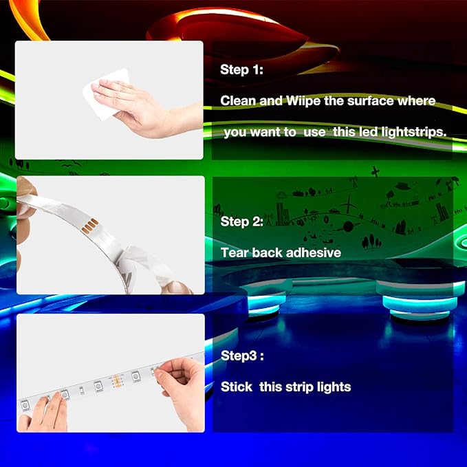 DAYBETTER Smart RGB Led Strip Lights, 50ft Led Lights for Bedroom with App Control, Multicolor Changing Led Light Strips Apply for Home Decor, Living Room, Kitchen, Home Party Decoration, 12V-CubbioJoy