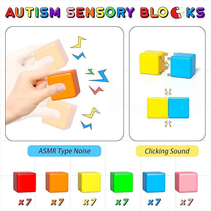 42PCS Magnetic Blocks, Gifts for 3 4 5 6 Year Old, Magnet Building Blocks for Toddlers, Girls & Boys, Sensory - Montessori - Autism - Magnetic Toys for Kids Ages 3-5 4-8-CubbioJoy