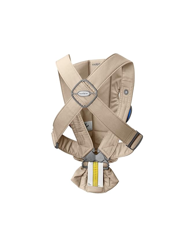 BabyBjörn Baby Carrier Mini, Beige, Woven | Newborn Carrier (7-25 lbs), Ergonomic, Easy-to-Use-CubbioJoy