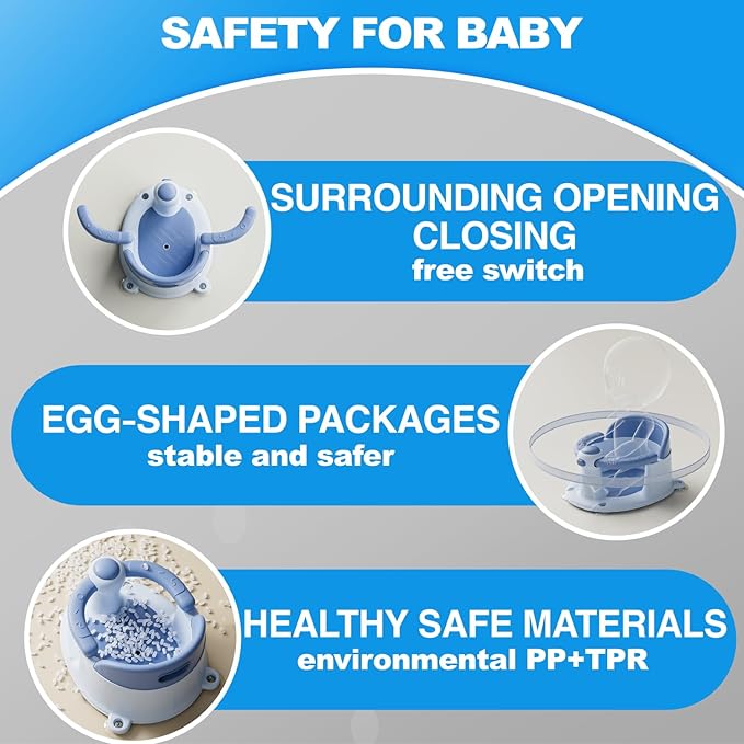 Baby Bath Seat, Baby Bath Seat for 6 Months & Up, Baby Bathtub Seat with Secure Suction Cups, Non-Slip Infant Bath Seat,Blue-CubbioJoy
