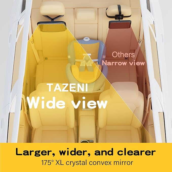 Baby Car Mirror for Baby Hook Clip Design Never Shake Baby Mirror for Car Seat Mirror Rear Facing Newborn Essentials Easy Install Back Seat Mirrors for Car Clear View ShatterProof Crash Tested-CubbioJoy