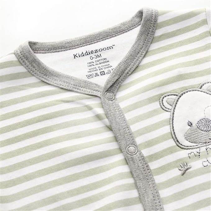 Kiddiezoom Baby and Toddler Boys'Snug Fit Footed One-Piece Romper Jumpsuit Cotton Cotton Footed Outfit-CubbioJoy