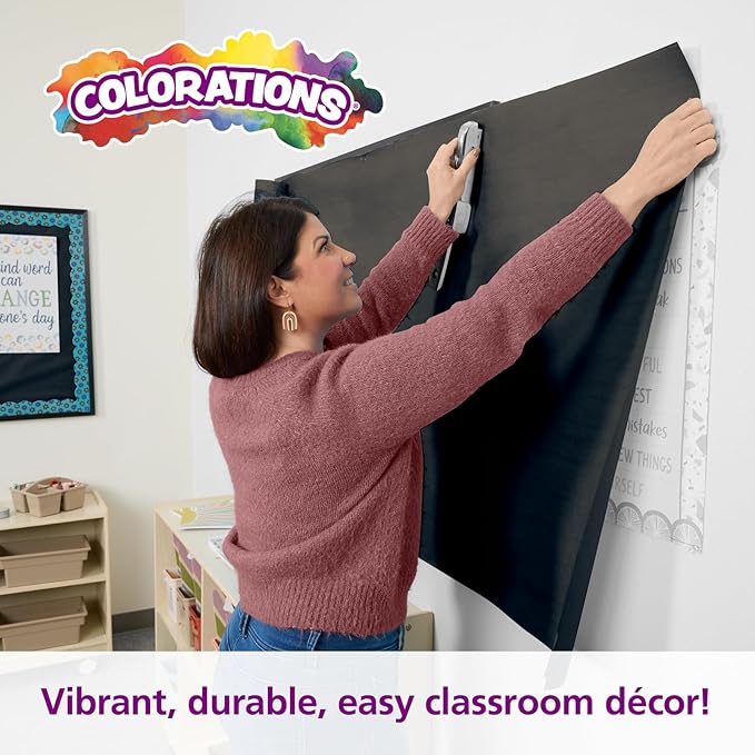 Colorations Dual Surface Paper Roll Classroom Supplies for Arts and Crafts Black (36" x 1000') (Item # DSBK)-CubbioJoy