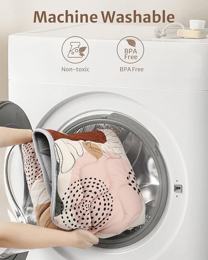 Blissful Diary Portable Baby Play Mats for Floor, Thicker Cushioned Foldable Baby Crawling Mat for Indoor Outdoor, Non-Slip & Washable Kids Playmat for Tummy Time Activity, Boho 43" X 43"-CubbioJoy