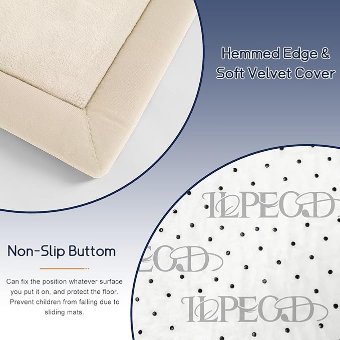 Baby Play Mat for Floor Tummy Time Mat Nursery Rug Muscle Mat Area Rug Playroom Rug Tatami Mat 9'2"x6'7" Memory Foam 1.3" Thick Crawling Mat for Babies,Toddlers, Infants, Kids,Floor Mat(Beige)-CubbioJoy